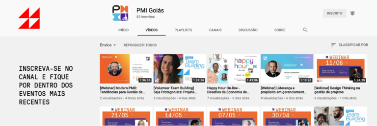 Read more about the article Você sabia que o PMI Goiás tem canal no Youtube?